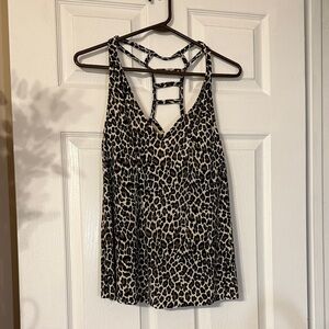 Aqua Green Leopard Print Swim Top